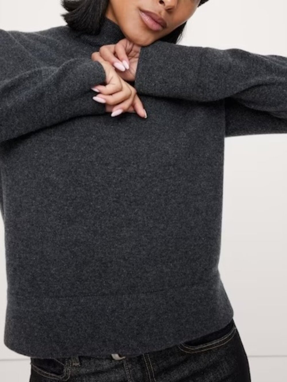 Banana Republic Dark Gray Cashmere Turtleneck Sweater